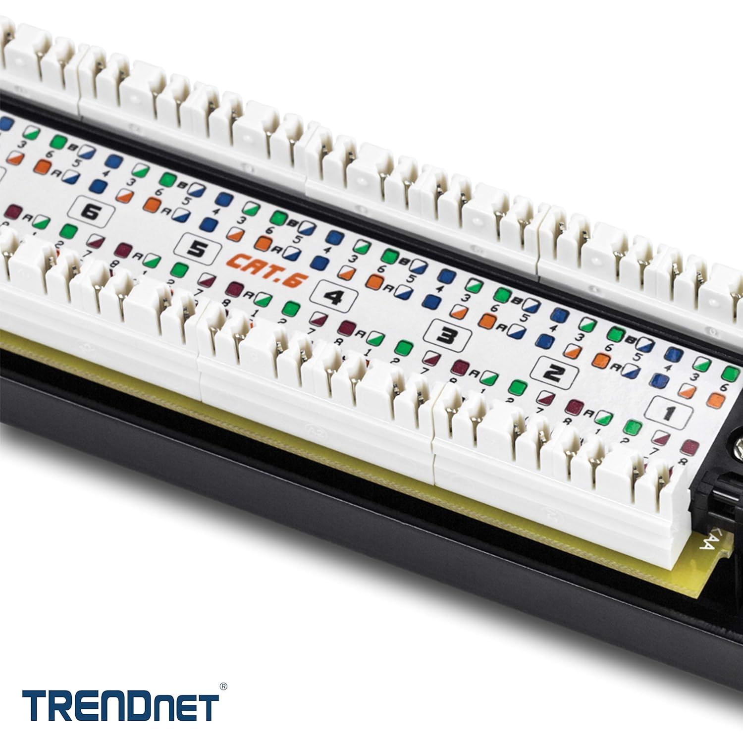 TRENDnet 16-Port Cat6 Unshielded Patch Panel,Rackmount, 1U 19", Cat3,Cat4,Cat5,Cat5e,Cat6 Compatible, 250Mhz Connection, Ideal for Copper Gigabit Ethernet Connections, Black, TC-P16C6