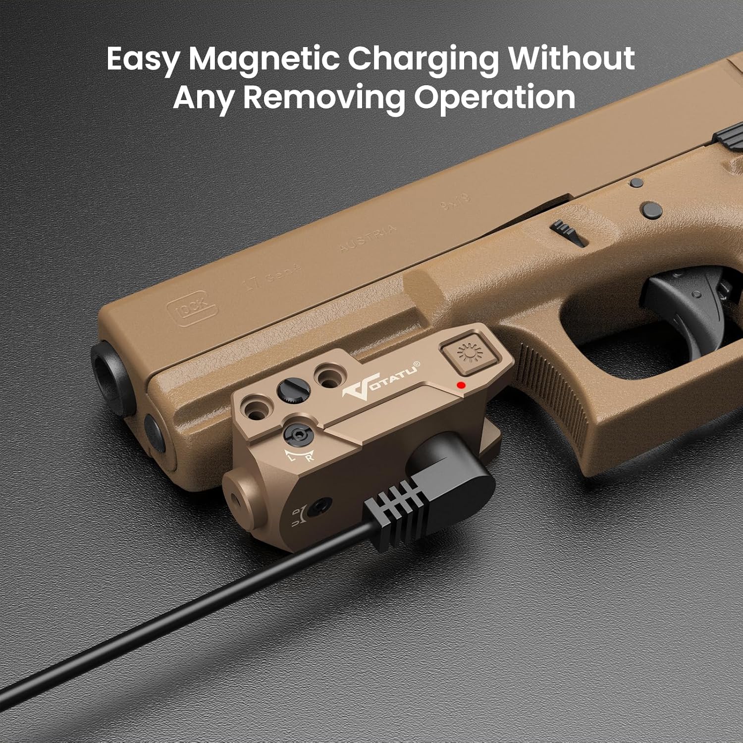 Votatu H3L-G Green Laser Sight, Aluminum Ultra Low Profile Picatinny Mount Green Dot Sight, Strobe Mode Available, Magnetic USB Rechargeable and Ambidextrous Control