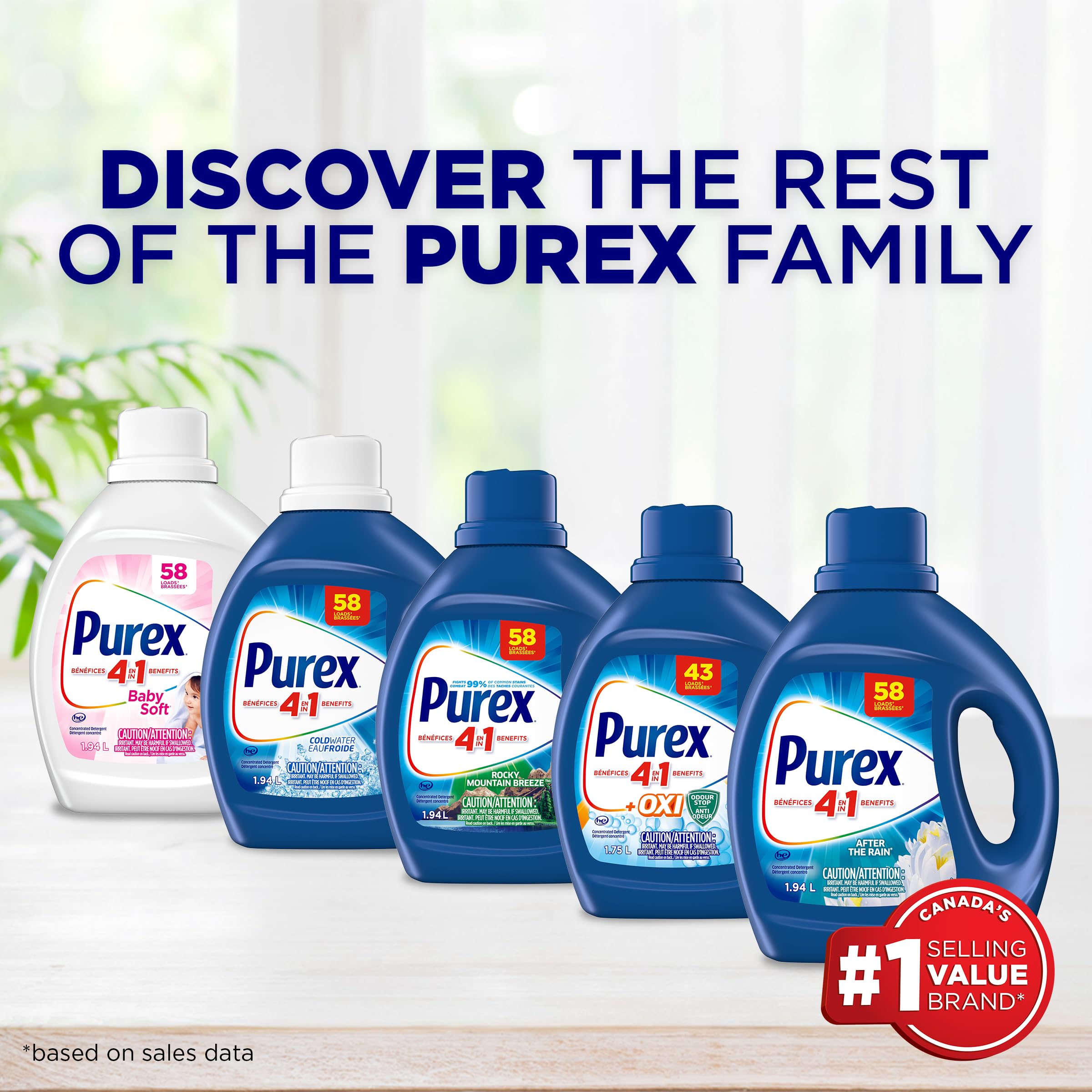 Purex After the Rain, Concentrated Liquid Laundry Detergent with 4in1 benefits, Tough on Stains, Brightens and Whitens Clothes, 4.42L, 132 Wash Loads, HE Compatible - 5