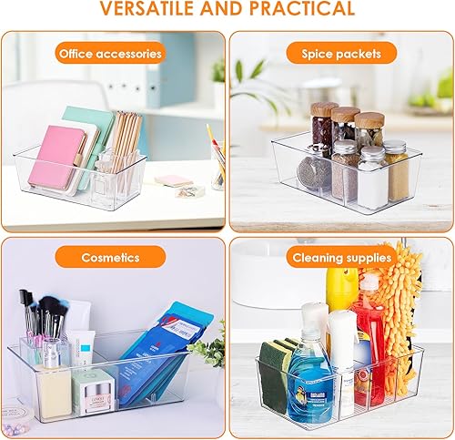 Miniatura 6 de Paquete de 6 cubos organizadores de almacenamiento de alimentos, contenedores de almacenamiento de plástico transparente y almacenamiento para