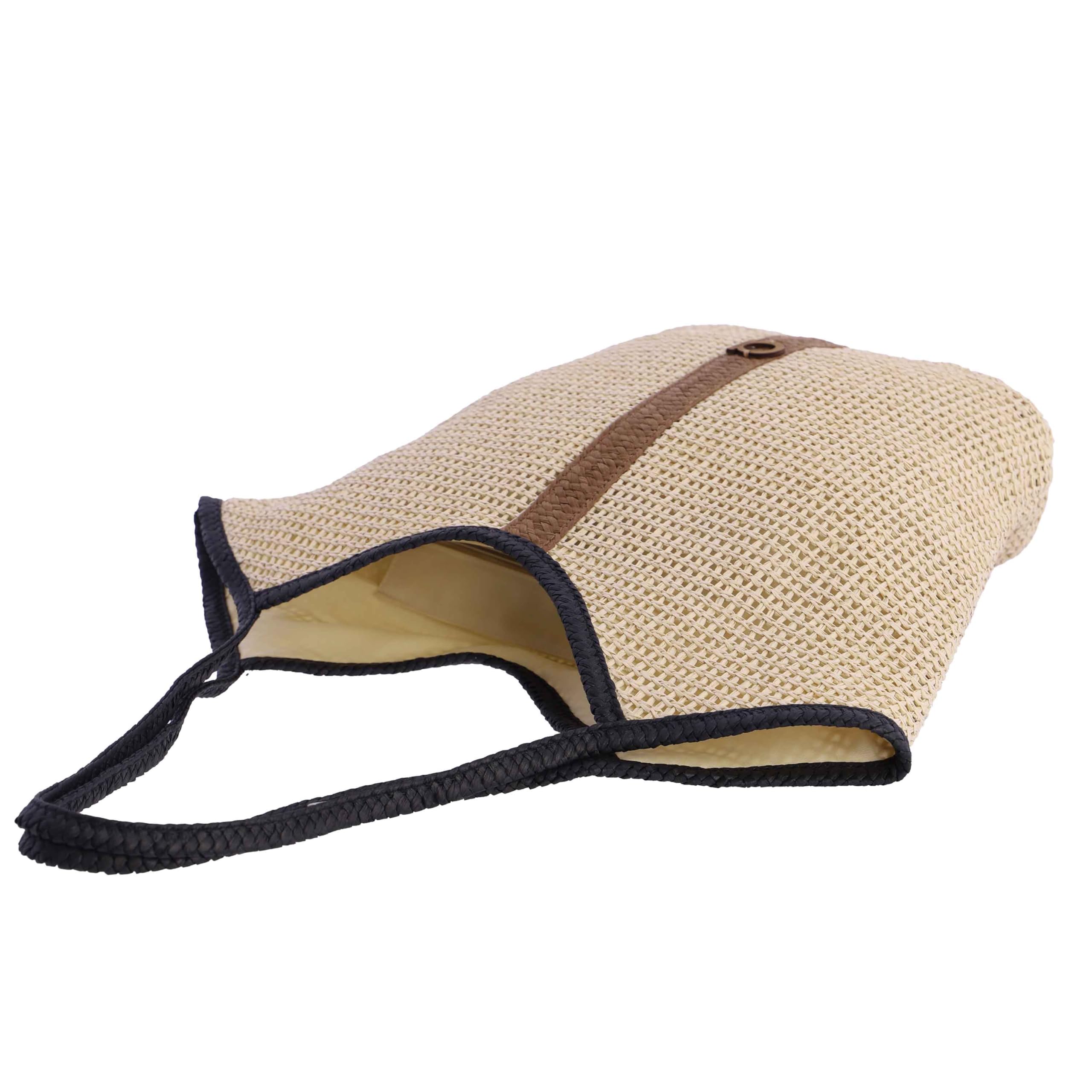 AMICHI - Bolso shopper mujer - Bolso mujer de rafia diseño artesanal para verano, Nimbo