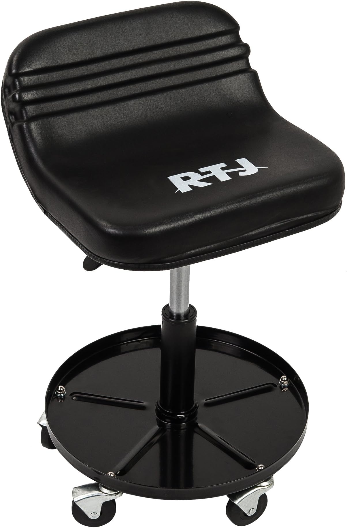 RTJ 300 lbs Capacity Pneumatic Mechanic Roller Seat Adjustable Rolling Stool, Black
