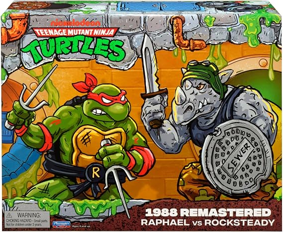 Teenage Mutant Ninja Turtles Classic Remastered Raph vs. Rocksteady 2-Pack by Playmates Toys