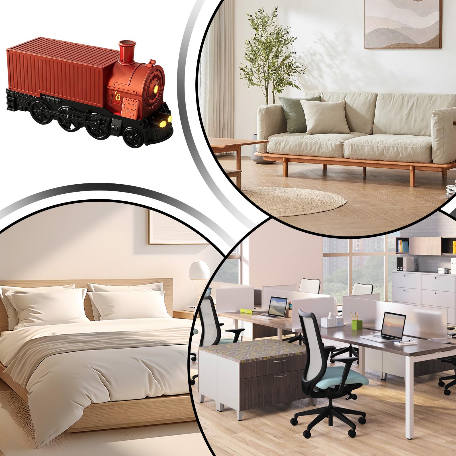 Diffuseur d'Air 7 Lumières de Couleur Train Humidificateur Décor