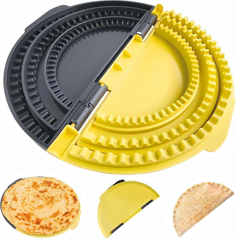 Tortilla Crimper Sealer, Quesadilla Maker, for 10", 8",6" Flour Tortillas | Easy to Make Sealed Tacos, Tortillas, Quesadillas, Dumplings, Burritos & More | BPA-Free, Detachable, Dishwasher Safe