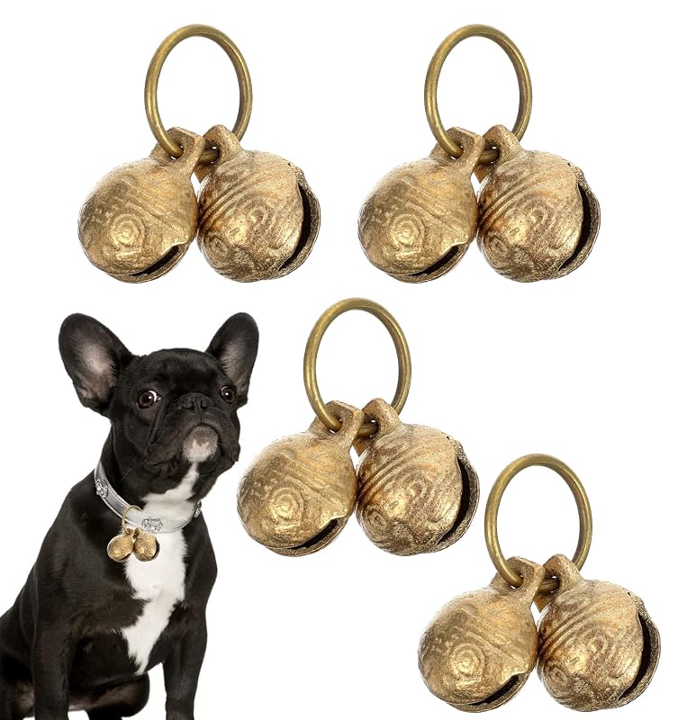 Guizos de cobre para coleiras de gatos e cães, leves, ValueBargain, pacote com 4 unidades