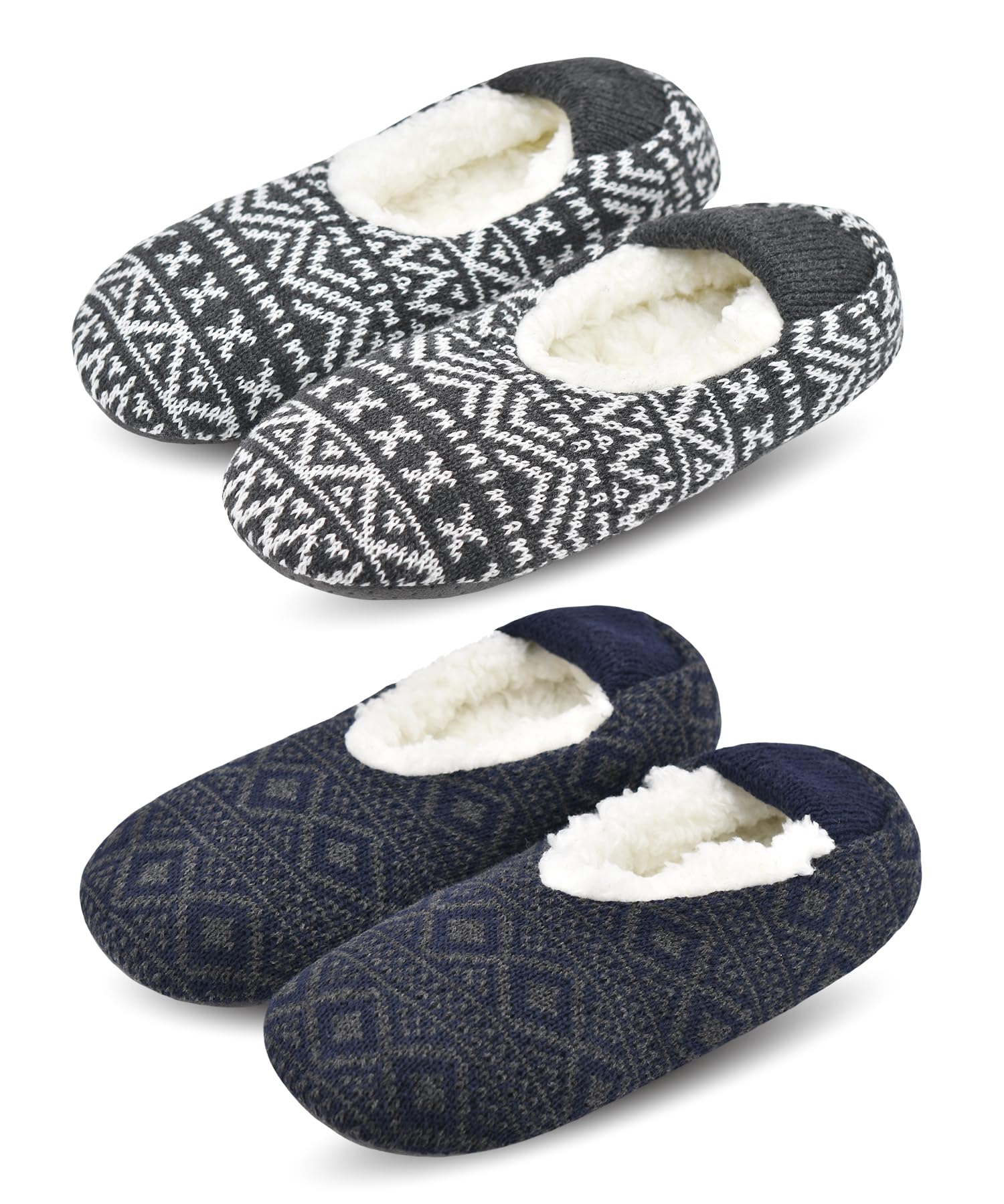 Men Fuzzy Slipper Socks Non-Slip Grippers Soft Sole House Slippers