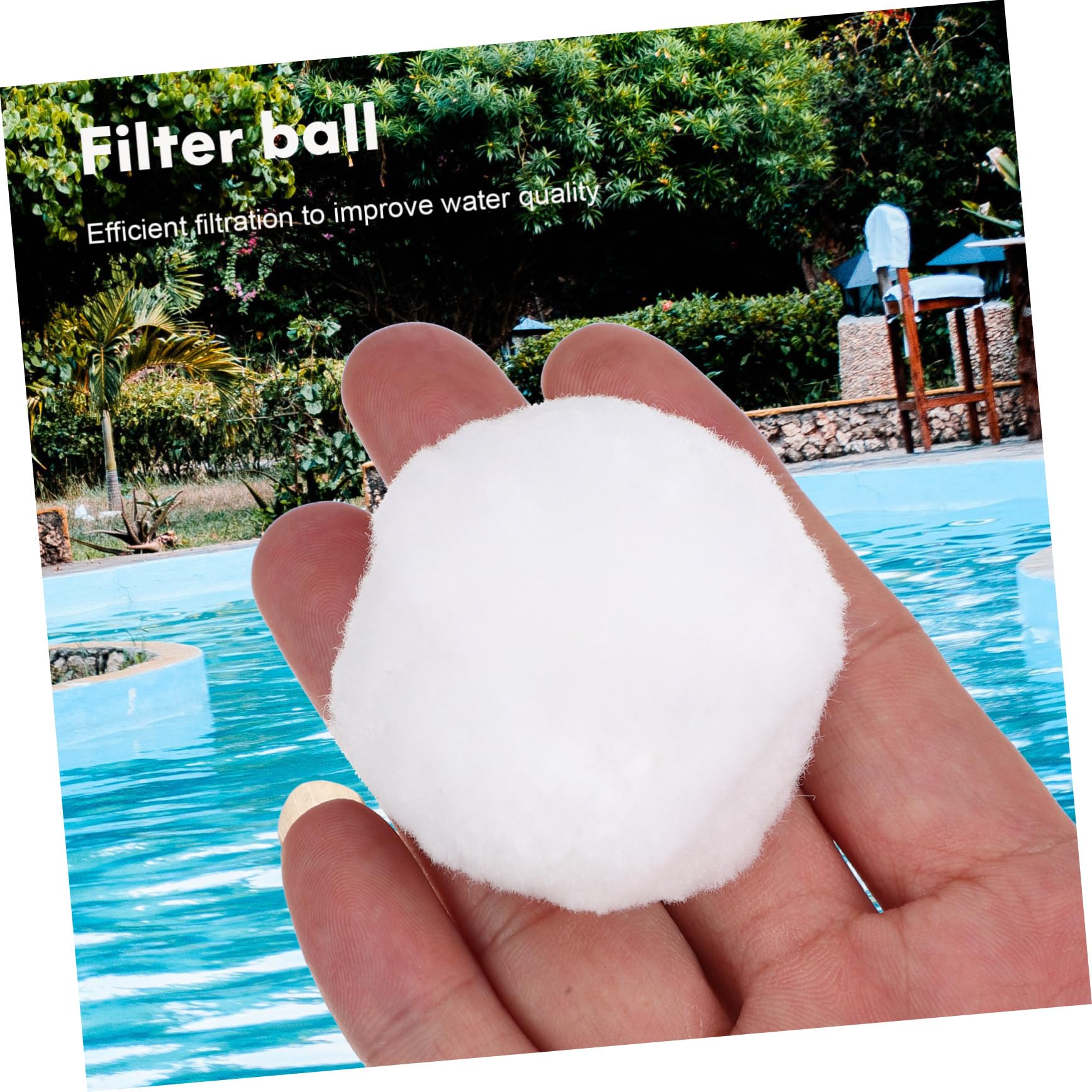 Sfere Filtranti in Fibra di Poliestere Bianca per Pompa a Sabbia e Piscine, Filtrazione Efficiente,