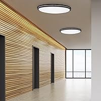 Vista 3 de Maxxima Lámpara LED ovalada de 32 pulgadas, color negro, 5500 lúmenes, 3 CCT seleccionables a color, 3000 K/4000 K/5000 K, luz interior regulable