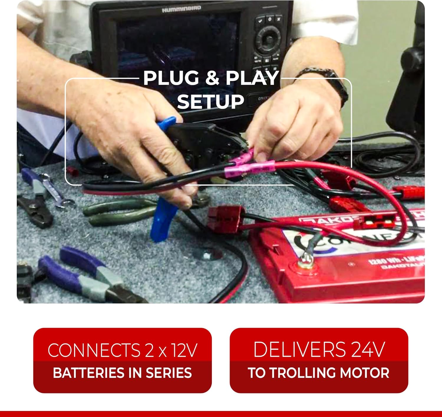 Connect-Ease RCE24VBK 24-Volt Trolling Motor Connection Kit with Out On-Board Charging