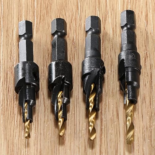 Miniatura 9 de Power Drill Broca avellanadora de vástago hexagonal de 14 de pulgada, accesorios para herramientas eléctricas para carpintería de metal de plástico,