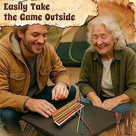 TriMagic Pick Up Sticks Original Game in Wooden Gift Box, 41-Piece Nostalgic Pickup Mikado Sticks Game, Retro Vintage Classic Old Fashioned Toys for Family 50s 60s 70s 80s