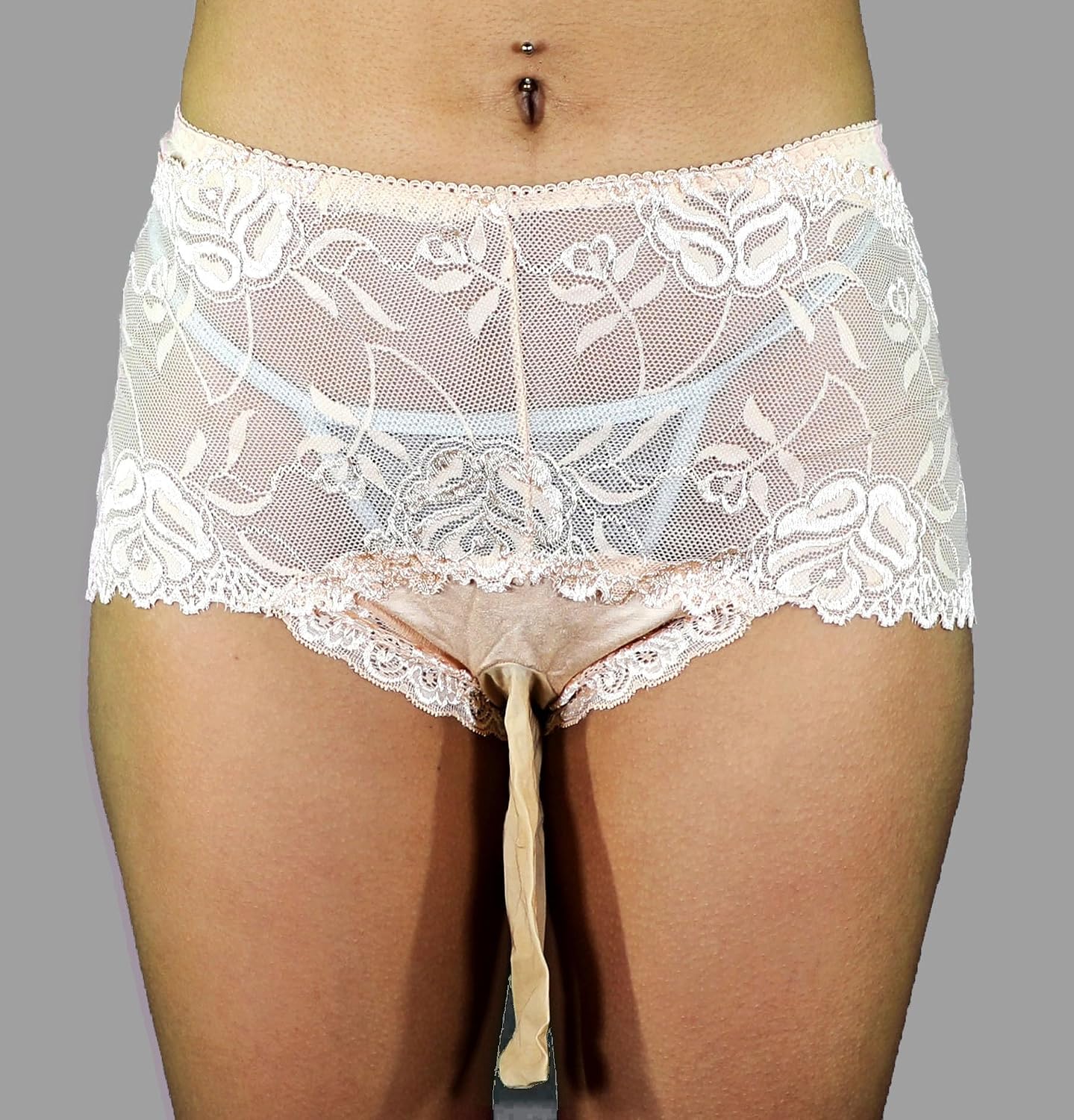 Mona's Choice Mens Lace Briefs with Ice Silk/Lace Mens Panties with Ice SIlk