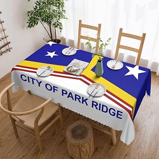 Flag of Park Ridge, Illinois Tablecloths 54x72in Waterproof Rectangle Lace Tablecloth for Dining Table Outdoor Party Decorative Tablecloth