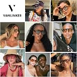 VANLINKER Lunettes de soleil Retro Square Aviator pour Femmes Hommes 70s Vintage Style Trendy Flat Top Lunettes de soleil Rectangle VL9826