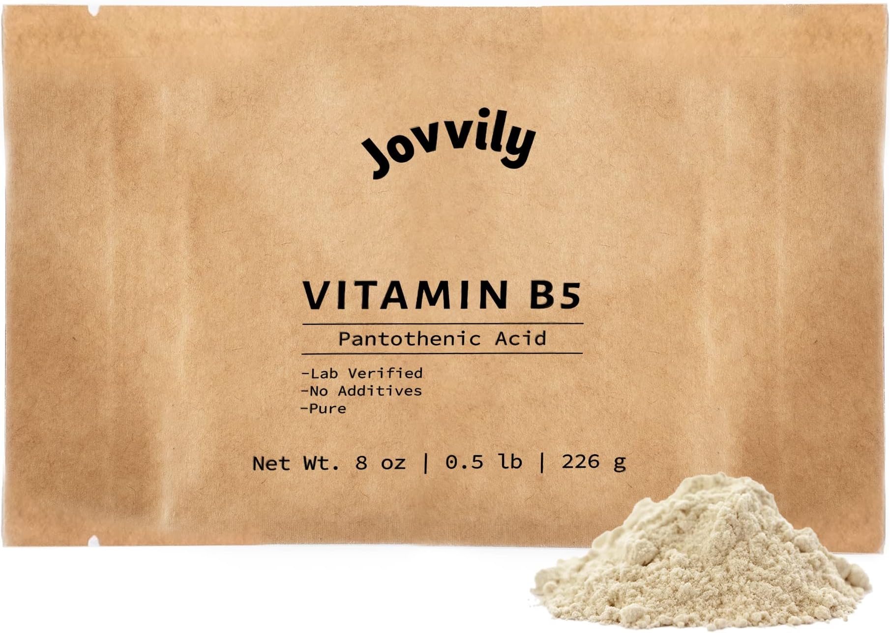 - Jovvily Vitamin B5 - Pantothenic Acid - 8 oz - D-Calcium Pantothenate - Always Pure - No Fillers Or Additives