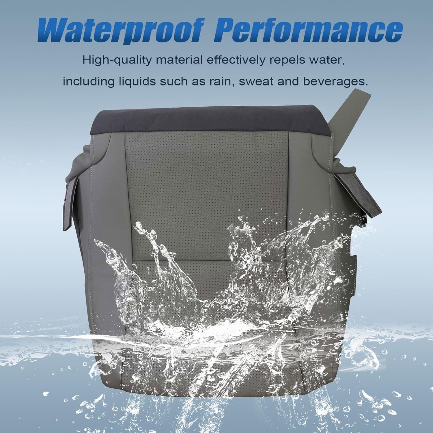 Gray Driver Side Bottom Perforated Leather Replacement Seat Cover Compatible with Lexus RX350 RX450 2010 2011 2012 2013 2014 2015