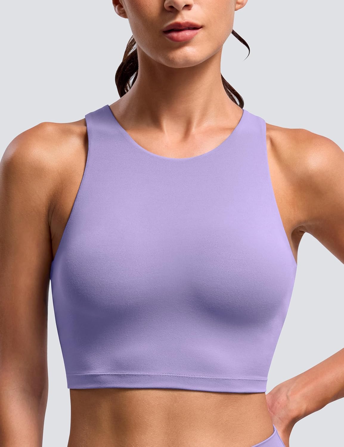 BAYDI Clouduxi High Neck Sports Bras for Women - Padded Workout Tank Tops with Built in Bra Racerback Gym Yoga Crop Top - Image 5