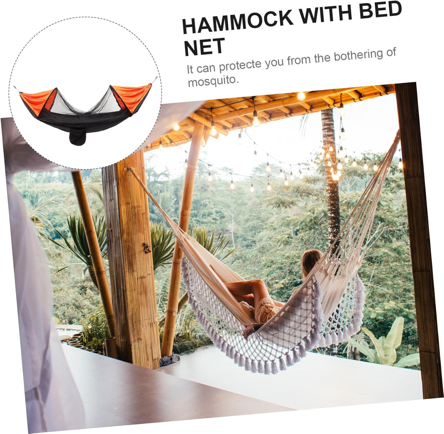 SUPVOX 1pc Portable Multi-Function Suspended Hammock Tent Mosquito Netting for Outdoor Camping Parachute for Hiking Picnics and Relaxation