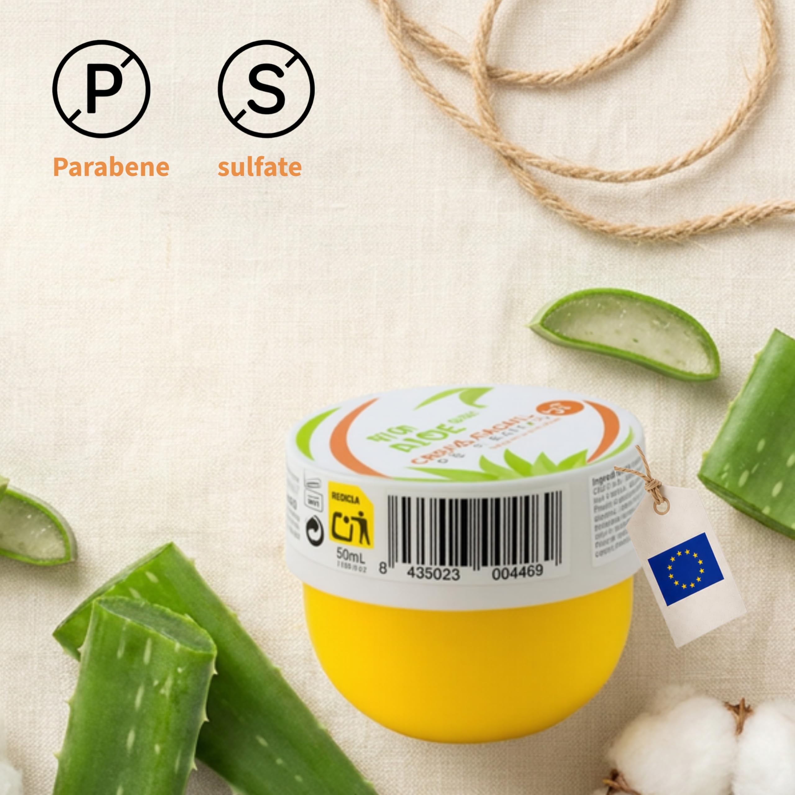 Aloe Vera Gesichtscreme mit Sonnenschutz SPF 30+ | 2x50 ml | Feuchtigkeit und Täglicher Schutz für das Gesicht | Leichte Nicht Fettende Textur | Ideal für Stadt, Strand und Skincare