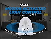 Westek Plug-In Motion Sensor Light Switch 2-Pack | 25ft Range, 100° Detection, 6ft Cord for Hallways & Bathrooms