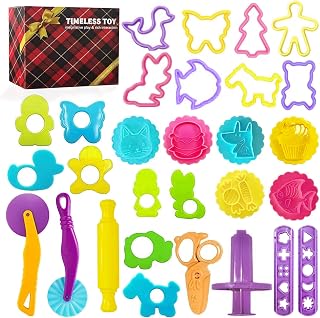Playdough Tools Set for Kids, Starter Sets 29 Pcs Play Dough Tools for Kids Ages 4-8, Cutters Roller, Rolling Pins, Safety Scissors and Extruder Suitable for Gifting