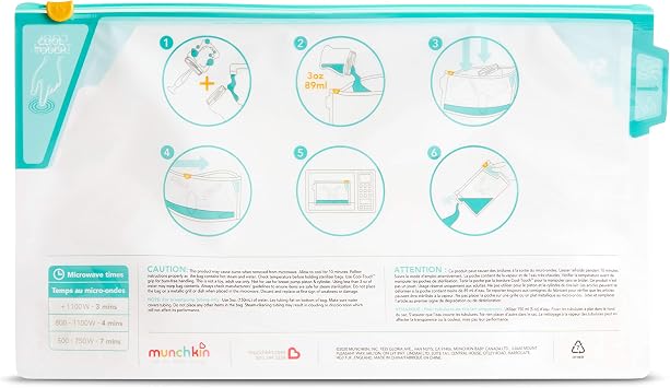 Munchkin 6 Pack Cool Touch Baby Microwave Steriliser Bags