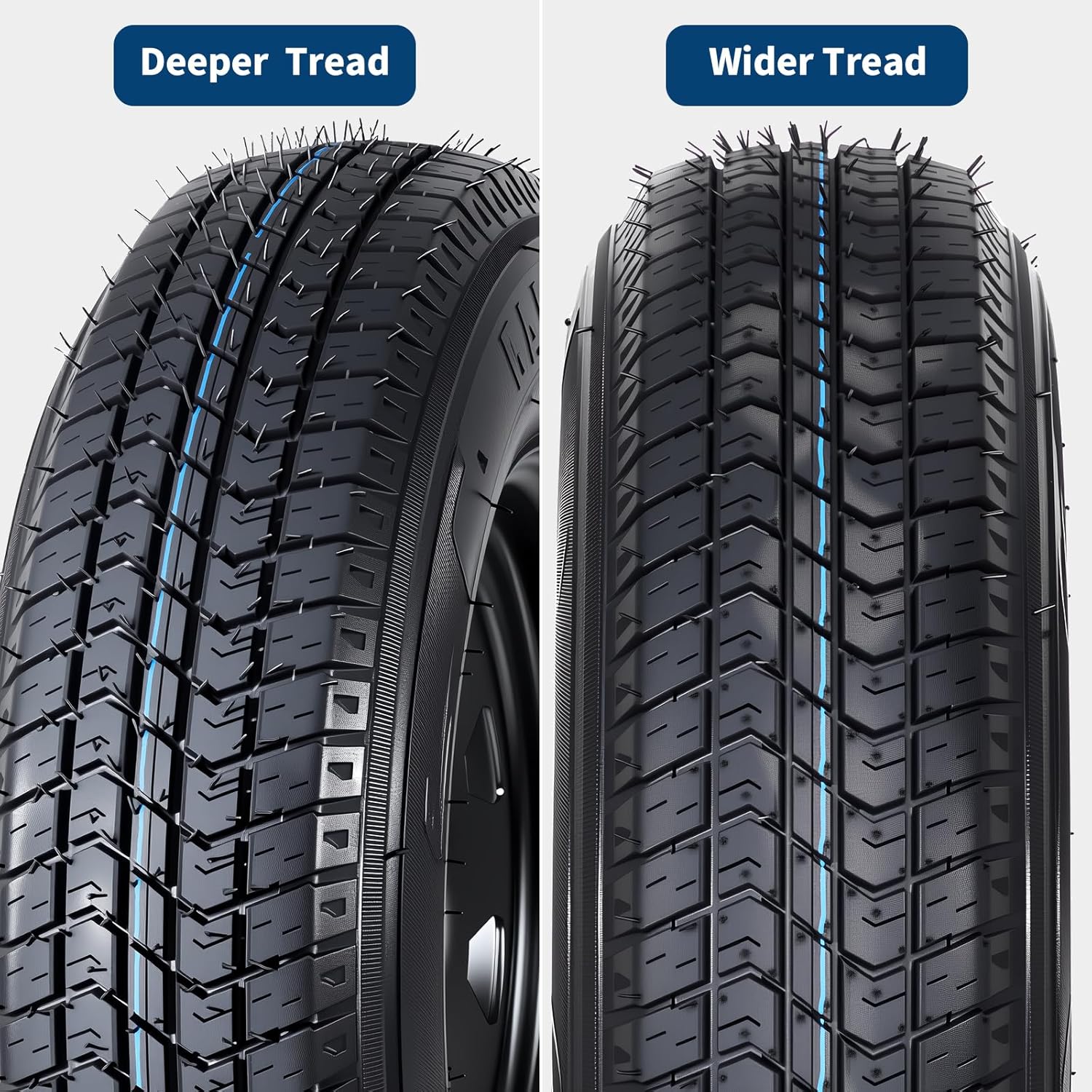 Garvee 2-Pack ST175/80D13 Trailer Tires with Rims, 5 Lug on 4.5" Bolt Pattern, 6PR Load Range C, Black 13" Spoke Wheel, Heavy Duty 175 80 13 Trailer Tires Rims for Utility, Boat, Camper, Cargo Trailer