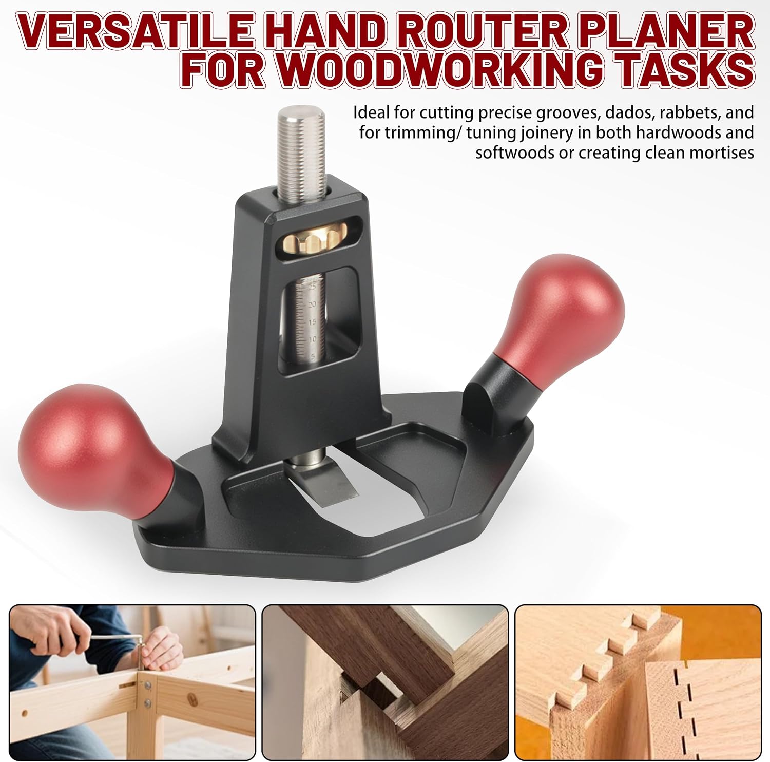 CNCTOPBAOS Handheld Router Plane Woodworking Cutting Dados Grooves Mortise