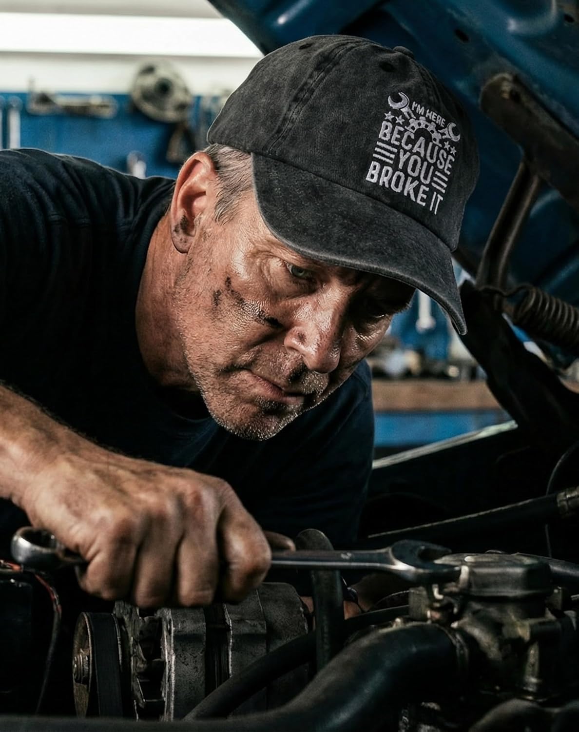 InnoBeta Maintenance Man Gifts Cap for Men Women - Adjustable Vintage Washed Cotton Embroidered Hat - Appreciation Gift for Maintenance Worker - Dark Grey - Image 3