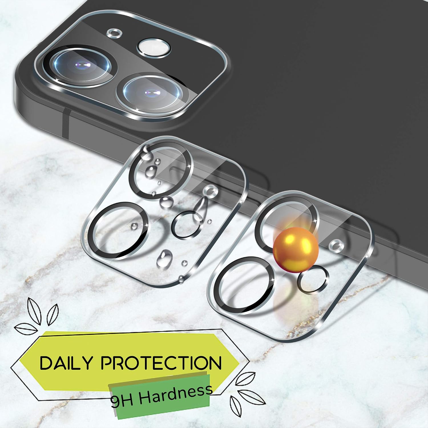 [2 Pack] UniqueMe Camera Lens Protector Compatible with iPhone 12 Mini 5.4" Tempered Glass,[Case Friendly] [Ultra-Thin][Scratch-Resistant][Easy Installation]
