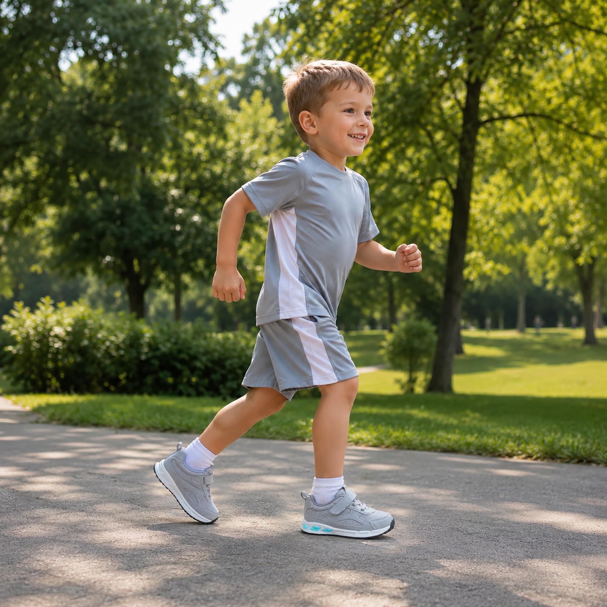 AMZZPIK Scarpe da tennis per bambini con luci a LED, per ragazzi e ragazze