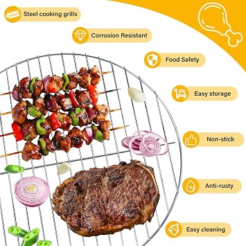 TENGCHANG 32 Charcoal Smoker BBQ Grill, 3IN1 Outdoor Vertical Smoke Portable Meat Cooker, Black