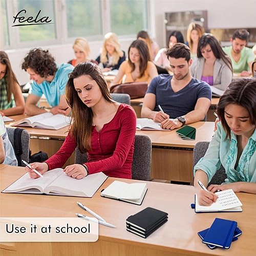 Miniatura 8 de feela Paquete de 15 cuadernos pequeños de bolsillo a granel, mini bloc de notas lindos de tapa dura con rayas universitarias con soporte para