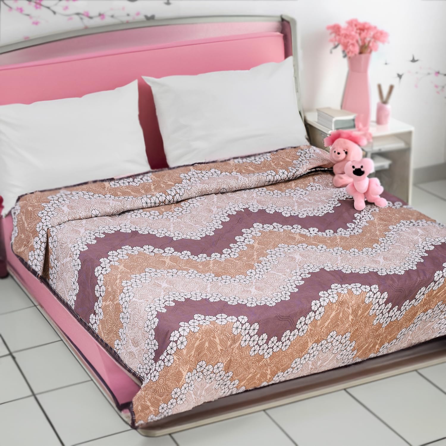 Status Contract Pure Cotton 120 GSM Reversible Soft Lightweight Printed Double Bed Blanket/AC Dohar/Skin Friendly Dohar-220x200 cm | (Brown), 120 Tc (B0CZ493M2V) Amazon Price History, Amazon Price Tracker