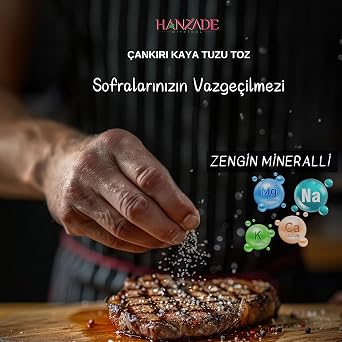 Hanzade Bitkisel 84 Mineralli Çankırı Kristal Kaya Tuzu (3 Kg, Toz Kaya Tuzu)