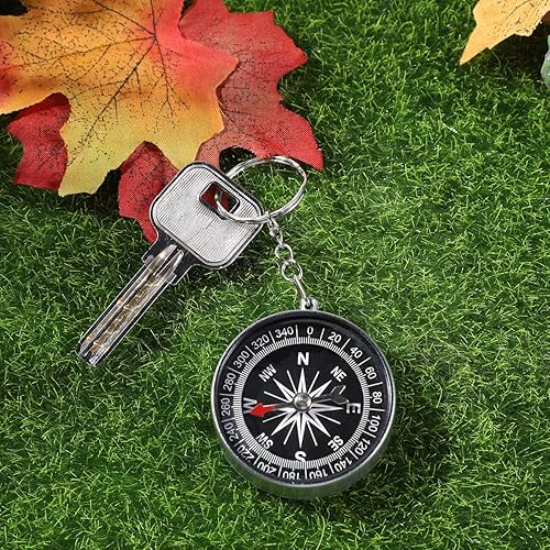Miniatura 5 de Toyvian 12 llaveros de brújula – Colgante de brújula pirata de aleación para niños, recuerdos de fiesta temática de viaje, decoraciones de