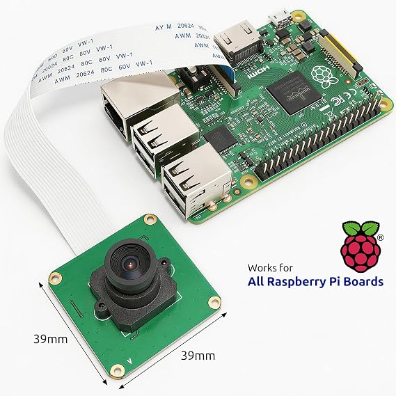 Raspberry Pi Camera Module 5MP 1080P OV5647 Sensor with M12 FOV90 IR Filter LEN for Raspberry Pi 5, Pi4, Pi 3 B+, Pi 3, Pi 2, Pi B+, Pi A, Pi Zero