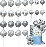 Vista 8 de 30 piezas de bolas de purpurina para tarta, mini globos, decoración de tarta, bolas de espuma, decoración de tarta de bricolaje, bolas de pastel