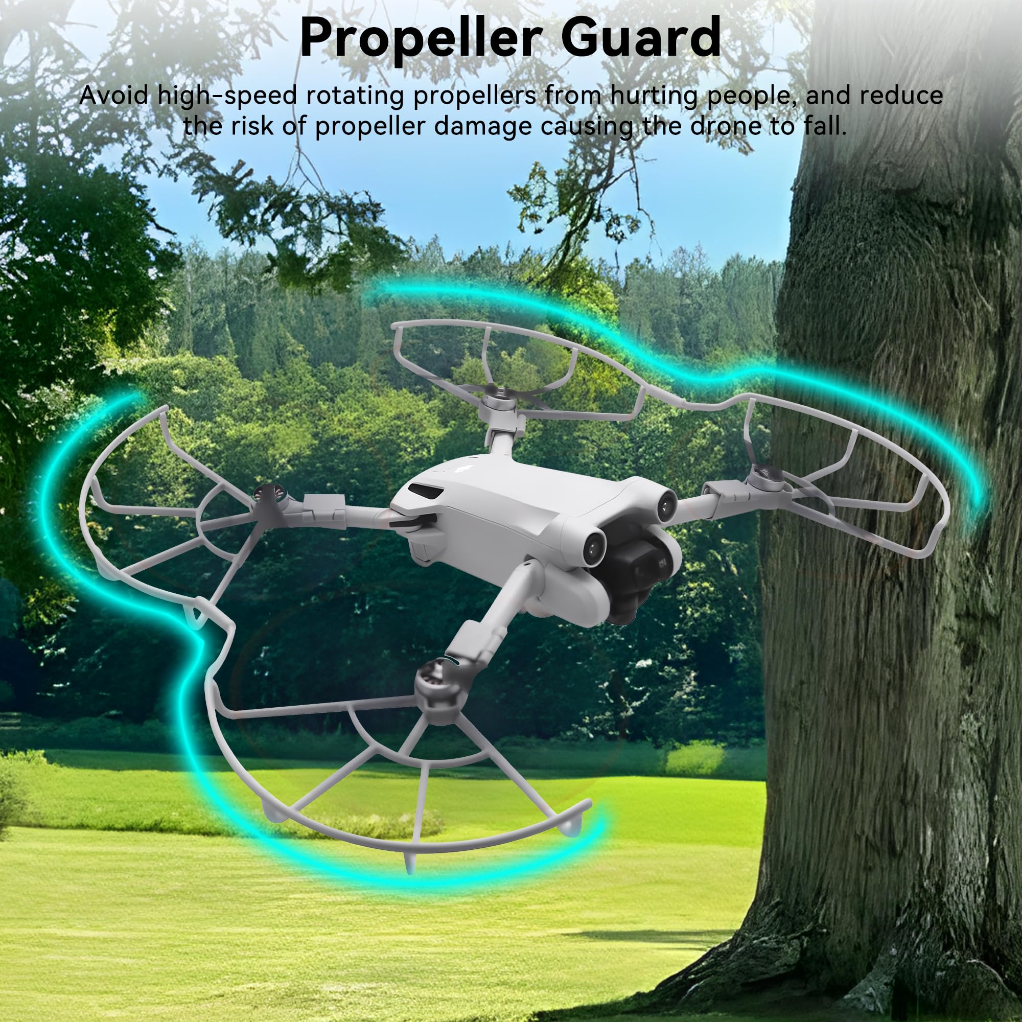 Lot de 4 protections d'hélice pour mini 3 Pro - Avec lames de train d'atterrissage pliables - Support d'hélices - Pour drone DJI Mini 3 Pro/Mini 3