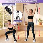 Goocrun Kit de barre de Pilates Portable avec bandes de résistance pour les hommes et les femmes - Gymnase à domicile, trousse d'entraînement pour tonifier le corps – avec affiche de fitness et vidéo