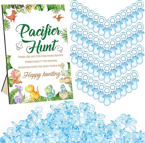 Miniatura 28 de Thyle 51 piezas Juego de Baby Shower "Ella es nuestra cereza del pastel" con búsqueda de chupetes rojos, incluye señal de búsqueda y 50 chupetes