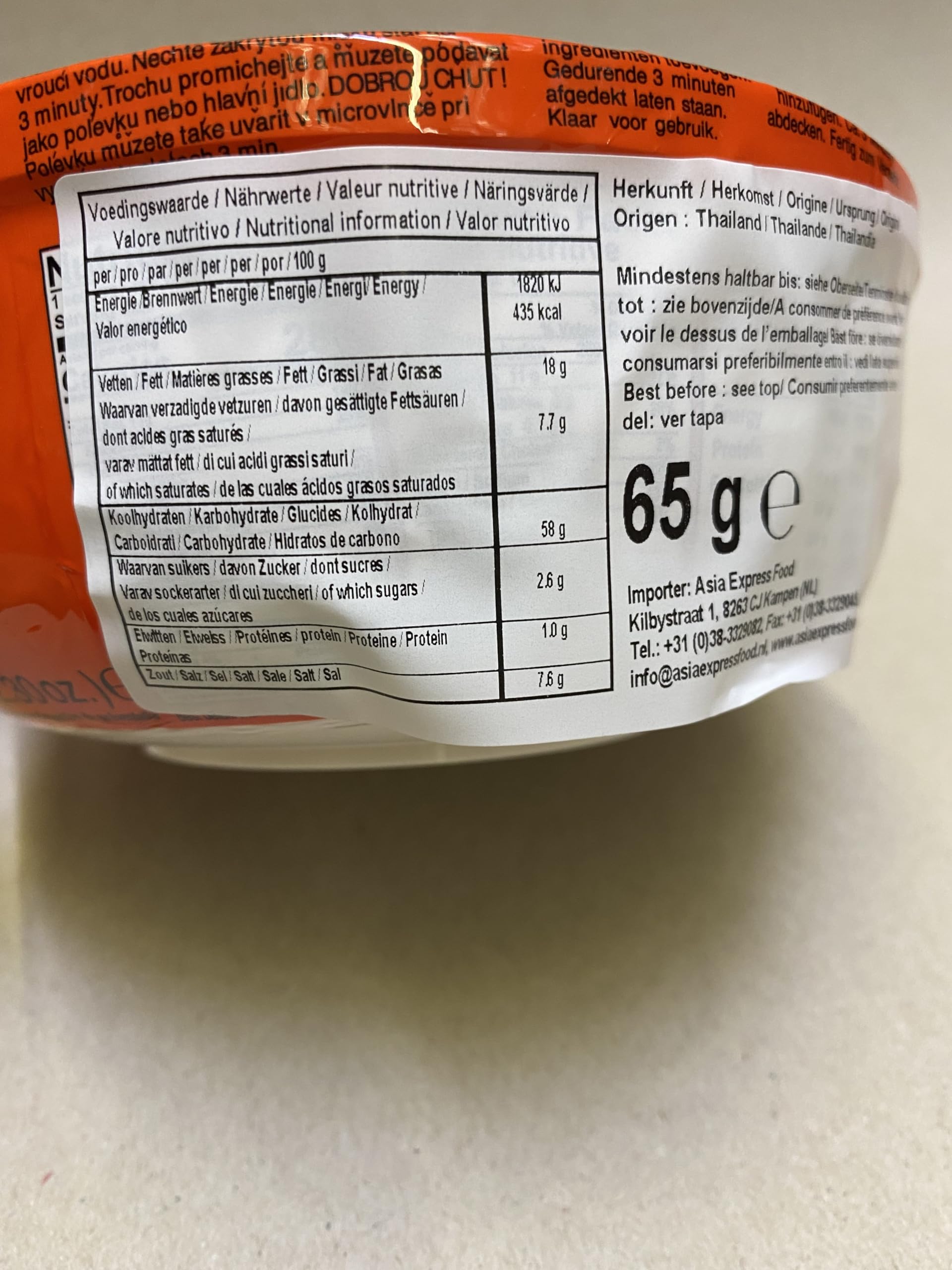 Fashion Food Espagueti instantáneo con marisco 36 x 65 gr 0.065 ml - Pack de 36