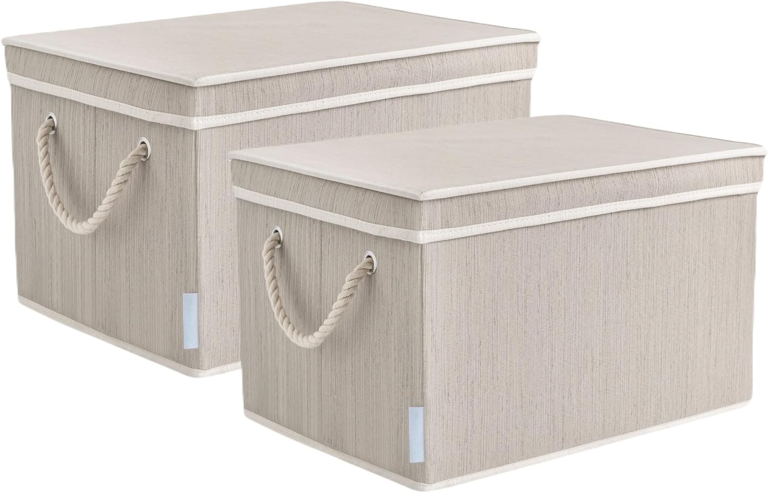 2 Pack Large Storage Baskets for Shelves | Fabric Closet Organizers and Storage Bins with Lids Home Organization | Decorative Collapsible Baskets for Organizing Clothes 16.3"x 12"x 10.24"