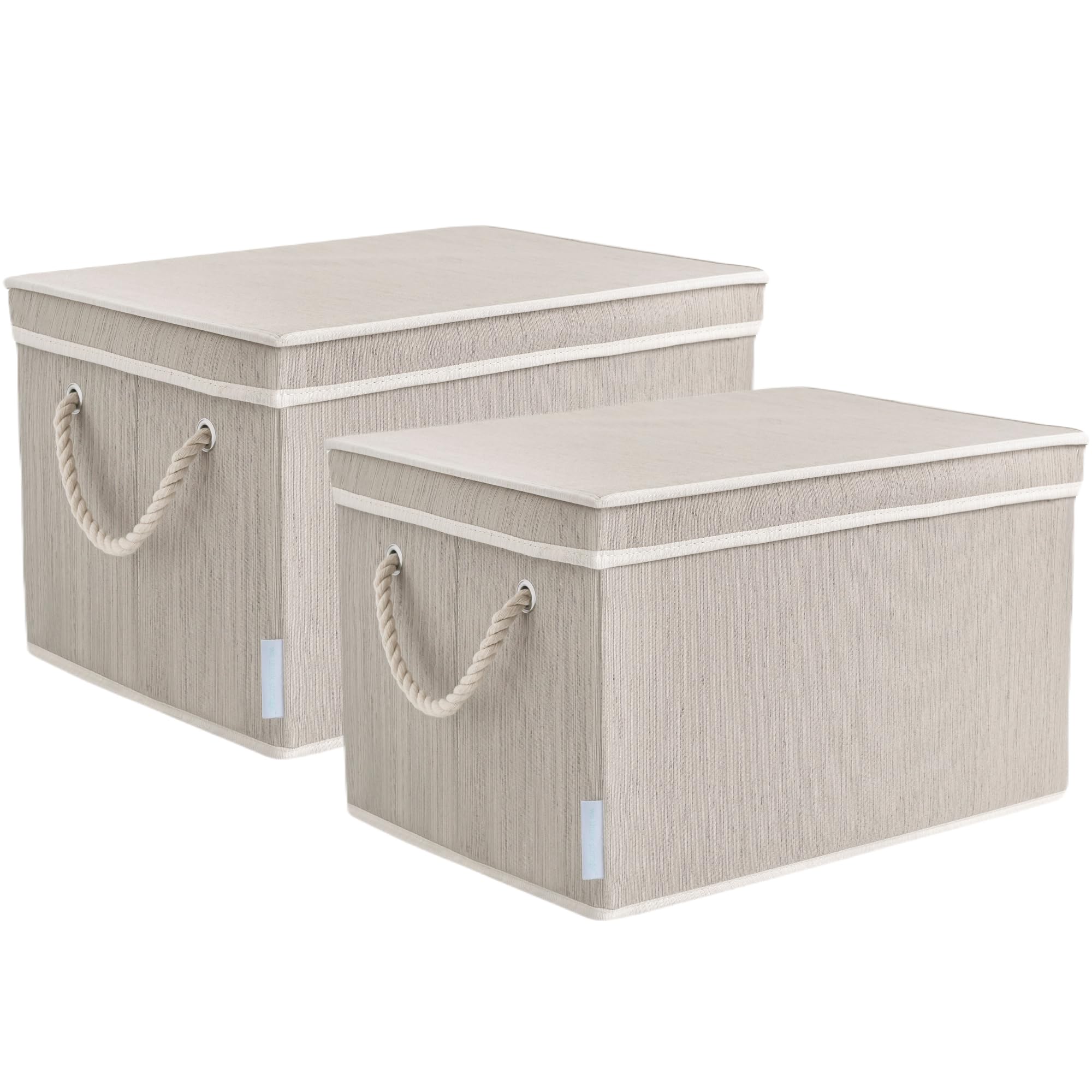 Bacs de rangement pliables robustes pour dressing et étagère couleur argile