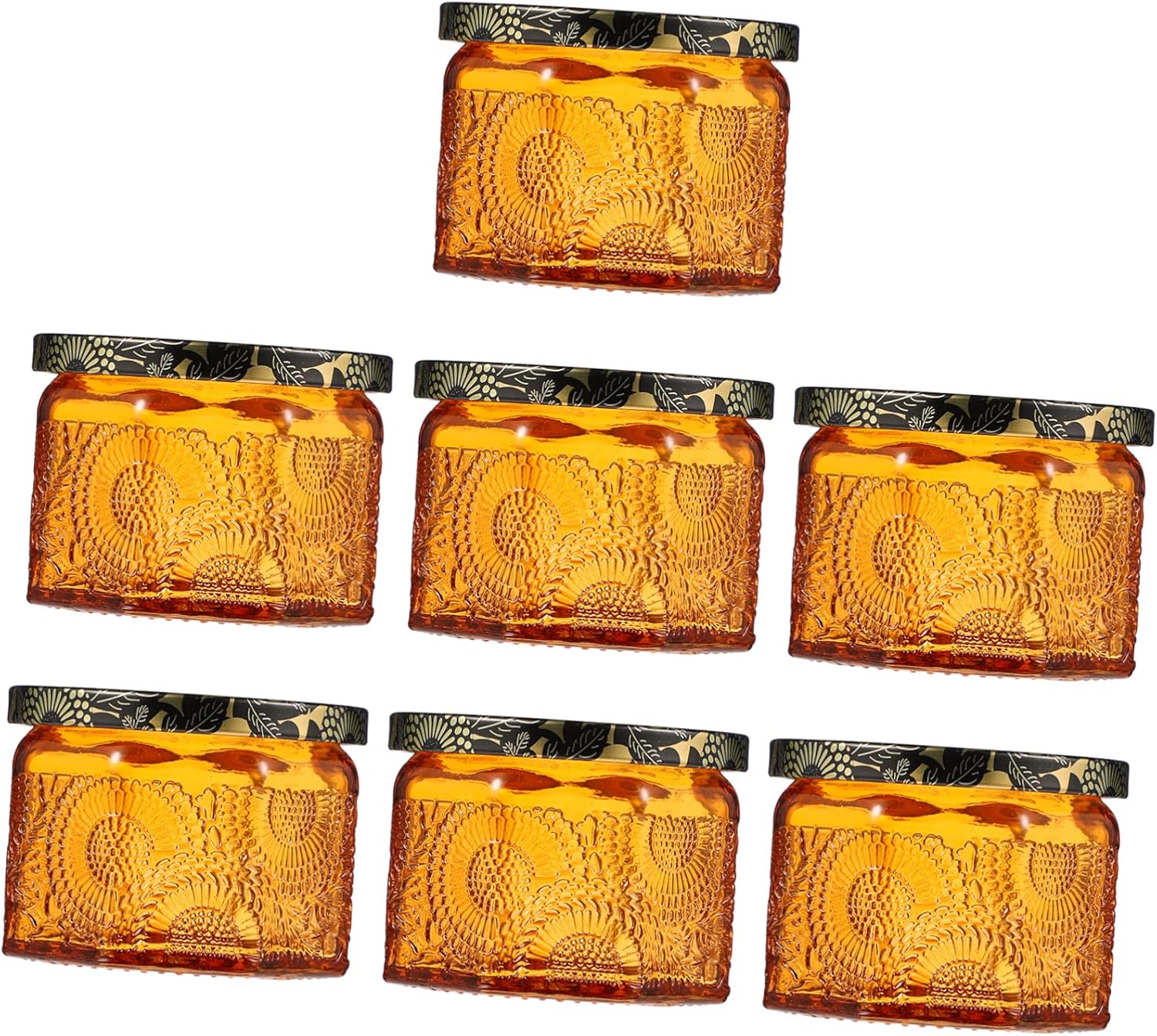 ADOCARN 7 Pcs Colored Black Decor Carafe with Lids Storage Bin with Lid