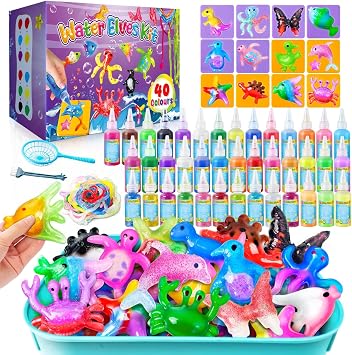 JOPSHEEN 40 Colours Magic Water Elf Kit - Aqua Fairy Water Pets with 12 Molds - Squishy Maker Crafts Birthday Gifts for Boys and Girls