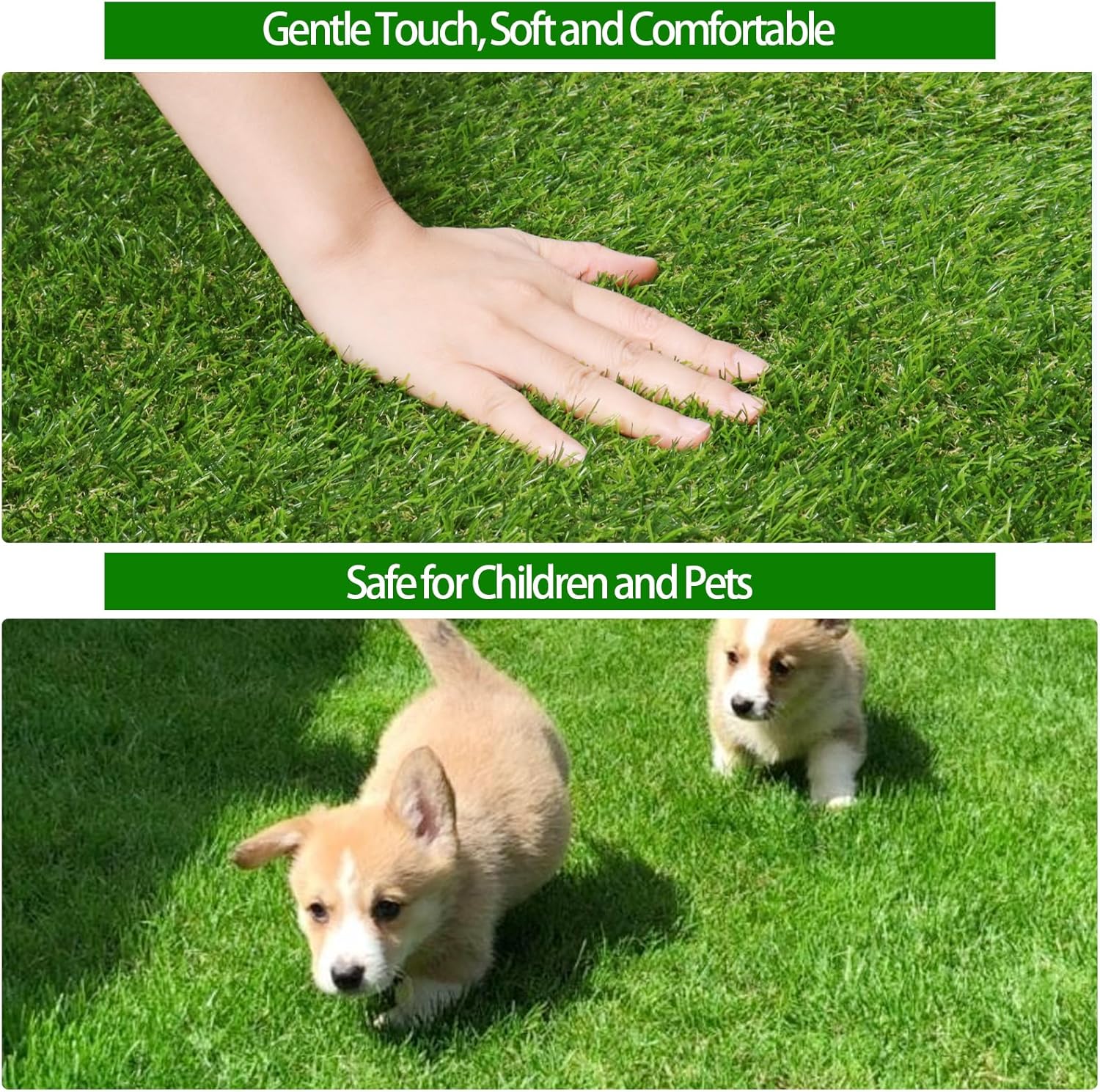 Artificial Turf Grass 3 FT x 5 FT, Fake Grass Synthetic Rug Outdoor Indoor 0.8" Pile, Realistic Grass Carpet Mat with Drainage for Dogs, Patio, Balcony, Backyard, Custom Size