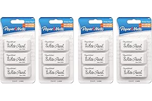 Paper Mate White Pearl Erasers, Value Pack (12 Count)