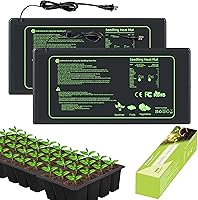 Toaspa Seedling Heat Mat 2-Pack, 10x20.75 Waterproof Plant Warming Pads for Seed Starting, Germination, Hydroponics, Reptiles & Brewing